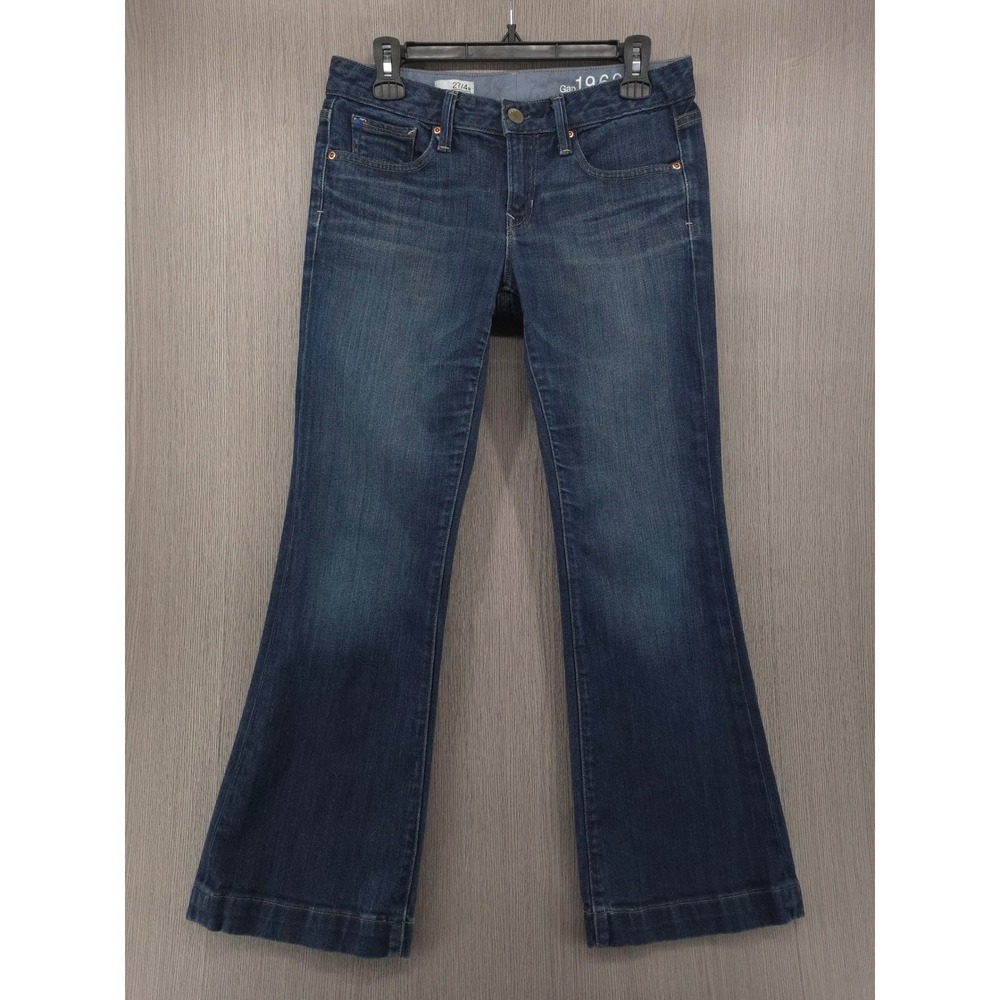 Gap 1969 Flare Long & Lean Low Rise Medium Wash Blue Jeans Womens 27/4